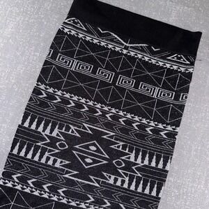 Derek Heart Skirt Teens L Black White Aztec Tribal Knit Bodycon Pencil